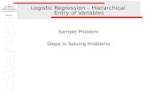 SW388R7 Data Analysis & Computers II Slide 1 Logistic Regression – Hierarchical Entry of Variables Sample Problem Steps in Solving Problems.