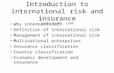 Introduction to international risk and insurance Tapen Sinha, ITAM Why international? Definition of international risk Management of international risk.