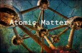 Atomic Matter. Matter Matter is the term used to describe anything that has mass and takes up space. Four states of matter: gas, liquid, solid, and plasma.
