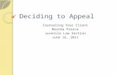 Deciding to Appeal Counseling Your Client Martha Pierce Juvenile Law Section June 16, 2011.