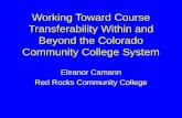 Working Toward Course Transferability Within and Beyond the Colorado Community College System Eleanor Camann Red Rocks Community College.