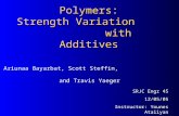 Polymers: Strength Variation with Additives Ariunaa Bayarbat, Scott Steffin, and Travis Yaeger SRJC Engr 45 12/05/05 Instructor: Younes Ataiiyan.