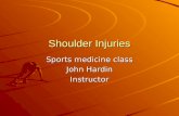 Shoulder Injuries Sports medicine class John Hardin Instructor.