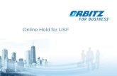 1 Online Hold for USF. 2 Online Hold Functionality Travelers or Delegates (travel arrangers) can put airline reservations on hold with Orbitz for Business.