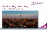 Marketing Meeting 18 th January 2013. Agenda TimeTopicPresenter 12.00 â€“ 12.20DRIVE introductionElsa 12.20 â€“ 1.00DRIVE trainingTanya 1.00 â€“ 1.30Fast Lunch