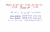 High Latitude Precipitation: AMSR, Cloudsat, AIRS Bob Adler (U. of Maryland/NASA Goddard) Eric Nelkin (SSAI/NASA Goddard) Dave Bolvin (SSAI/NASA Goddard)