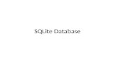 SQLite Database. SQLite Public domain database – Advantages Small (about 150 KB) – Used on devices with limited resources Each database contained within.