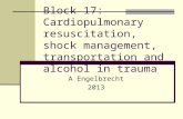 Block 17: Cardiopulmonary resuscitation, shock management, transportation and alcohol in trauma A Engelbrecht 2013.