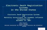 Electronic Death Registration Systems in the United States Rose Trasatti Project Manager National Association for Public Health Statistics and Information.