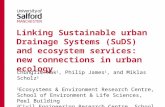 Linking Sustainable urban Drainage Systems (SuDS) and ecosystem services: new connections in urban ecology Chunglim Mak 1, Philip James 1, and Miklas Scholz.