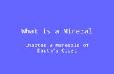 What is a Mineral Chapter 3 Minerals of Earth’s Crust.