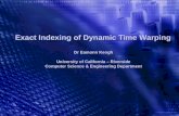 Exact Indexing of Dynamic Time Warping Dr Eamonn Keogh University of California – Riverside Computer Science & Engineering Department.