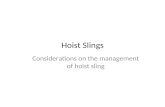 Hoist Slings Considerations on the management of hoist sling.