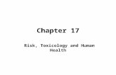Chapter 17 Risk, Toxicology and Human Health. Risk Risk: probability of suffering harm from a hazard - values range from: 0 ----> 1.0 can’t will happen.