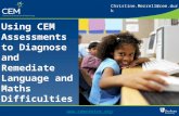 Using CEM Assessments to Diagnose and Remediate Language and Maths Difficulties Christine.Merrell@cem.dur.ac.uk .