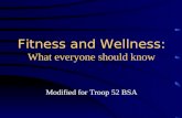 Fitness and Wellness: What everyone should know Modified for Troop 52 BSA.