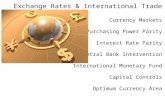 Exchange Rates & International Trade Currency Markets Purchasing Power Parity Interest Rate Parity Central Bank Intervention International Monetary Fund.