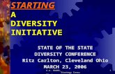 1 STARTING A DIVERSITY INITIATIVE STATE OF THE STATE DIVERSITY CONFERENCE Ritz Carlton, Cleveland Ohio MARCH 23, 2006.