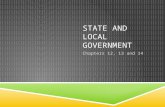 STATE AND LOCAL GOVERNMENT Chapters 12, 13 and 14.