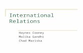 International Relations Haynes Cooney Malika Gandhi Chad Mariska.