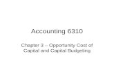 Accounting 6310 Chapter 3 – Opportunity Cost of Capital and Capital Budgeting.