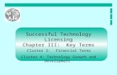 Successful Technology Licensing Chapter III: Key Terms Cluster 3: Financial Terms Cluster 4: Technology Growth and Development.