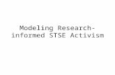 Modeling Research-informed STSE Activism. In this class, you will be guided through the method of performing a research-informed STSE activism project.