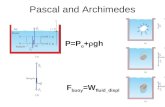 Pascal and Archimedes P=P o +  gh F buoy =W fluid_displ.