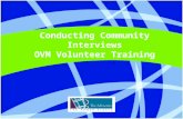 Conducting Community Interviews OVM Volunteer Training