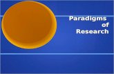 Paradigms of Research. Paradigms Frames of reference we use to organize our observations and reasoning. Frames of reference we use to organize our observations.