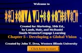 Welcome to Created for Marketing, 10th Ed., by Lamb, Hair, and McDaniel South-Western/Cengage Learning Chapter 5 - Developing a Global Vision Created by.