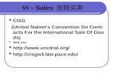 VI – Sales 货物买卖 CISG (United Nation’s Convention On Contracts For the International Sale Of Goods) Web site: