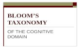 BLOOM’S TAXONOMY OF THE COGNITIVE DOMAIN. BLOOM’S TAXONOMY CompetenceSkills Demonstrated Remembering The recall of specific information Understanding.