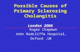 Possible Causes of Primary Sclerosing Cholangitis London 2006 Roger Chapman John Radcliffe Hospital, Oxford,UK.