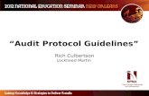 “Audit Protocol Guidelines” Rich Culbertson Lockheed Martin.