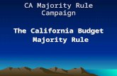 CA Majority Rule Campaign The California Budget Majority Rule.