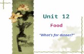 Unit 12 “What’s for dinner?” Food  Lead-in Activity  Warm-up  Listening Task  Real World Listening  Interaction Link  Useful Expressions  Additional.