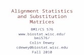 Alignment Statistics and Substitution Matrices BMI/CS 576  Colin Dewey cdewey@biostat.wisc.edu Fall 2010.