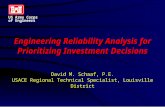 Engineering Reliability Analysis for Prioritizing Investment Decisions David M. Schaaf, P.E. USACE Regional Technical Specialist, Louisville District US.