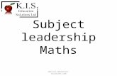Subject leadership Maths .