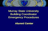 Murray State University Building Coordinator Emergency Procedures Alumni Center.