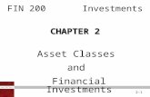 2-1 FIN 200Investments CHAPTER 2 Asset Classes and Financial Investments.