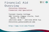 Financial Aid Overview Christina Palacios Financial Aid Specialist Tarrant County College 300 Trinity Campus Circle, Fort Worth, TX 76102 (817)515-4AID.