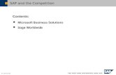 SAP AG 2003 Microsoft Business Solutions Sage Worldwide Contents: SAP and the Competition.