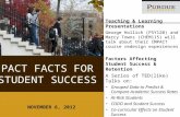 PACT FACTS FOR STUDENT SUCCESS NOVEMBER 6, 2012 Teaching & Learning Presentations George Hollich (PSY120) and Marcy Towns (CHEM115) will talk about their.