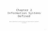 Chapter 2 Information Systems Defined Basic definitions and foundational Information Systems concepts Chapter 2 1.