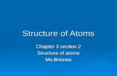 Structure of Atoms Chapter 3 section 2 Structure of atoms Ms.Briones.