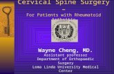 Cervical Spine Surgery – For Patients with Rheumatoid Arthritis Wayne Cheng, MD. Assistant professor Department of Orthopaedic Surgery Loma Linda University.