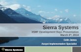 Sierra Systems itSMF Development Days Presentation March 4 th, 2014 Colin James Assyst Implementation Specialist.