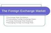 The Foreign Exchange Market Exchange Rate Quotations Forecasting Foreign Exchange Rates Foreign Exchange Risk Exposure Managing Foreign Exchange Risk.